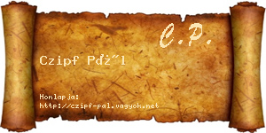 Czipf Pál névjegykártya